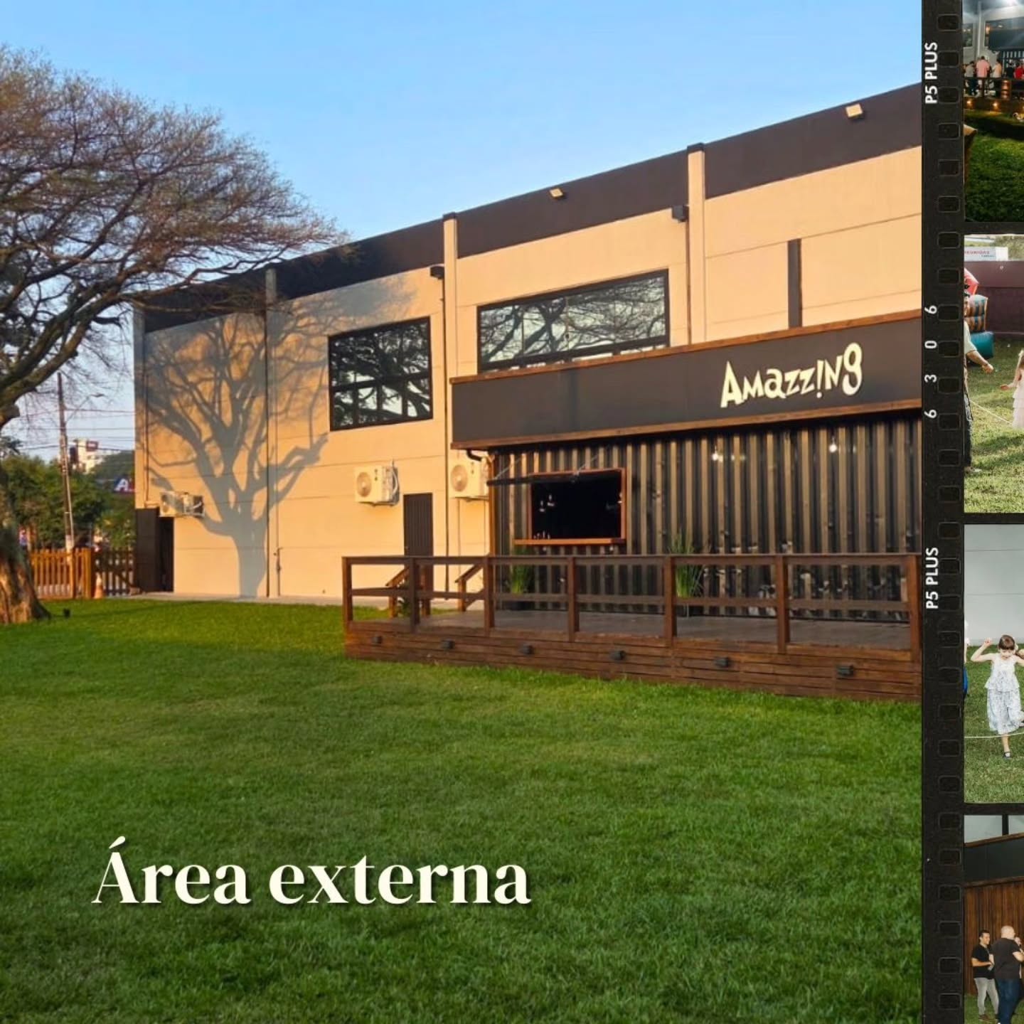 Fachada e área externa da Amazzing em Florianópolis